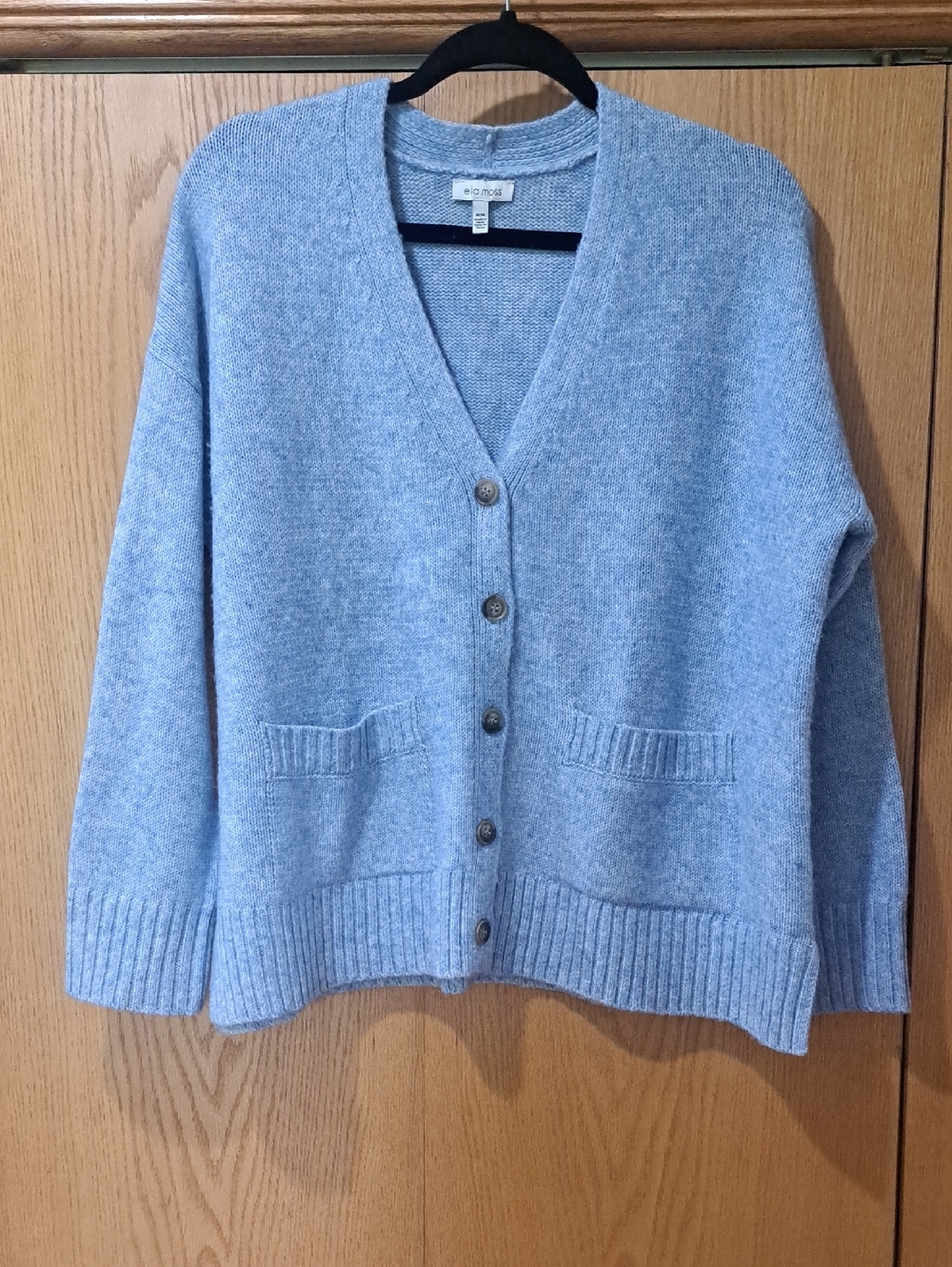 Ella Moss Light Blue V-Neck Button Cardigan